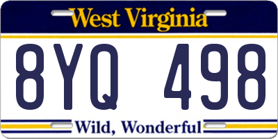 WV license plate 8YQ498