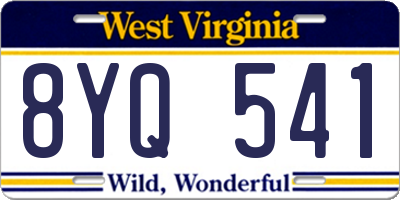 WV license plate 8YQ541
