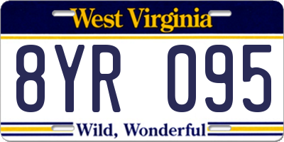 WV license plate 8YR095