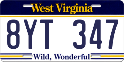 WV license plate 8YT347