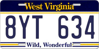 WV license plate 8YT634