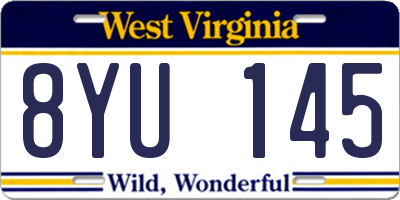 WV license plate 8YU145