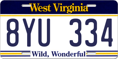 WV license plate 8YU334