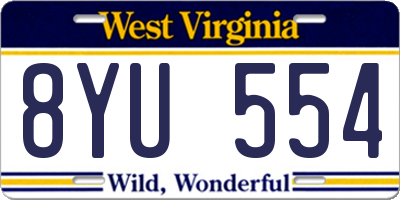 WV license plate 8YU554
