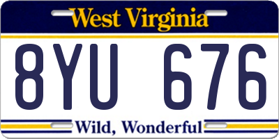 WV license plate 8YU676