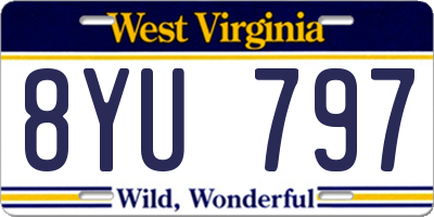 WV license plate 8YU797