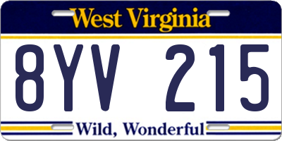 WV license plate 8YV215
