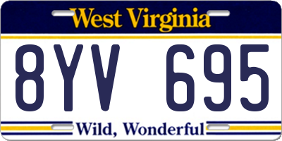 WV license plate 8YV695