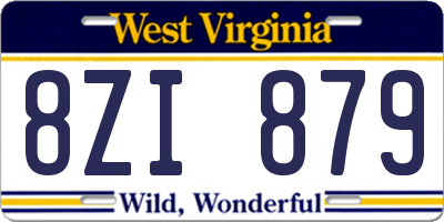 WV license plate 8ZI879