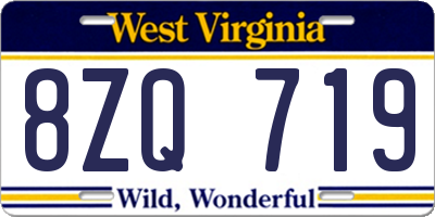 WV license plate 8ZQ719