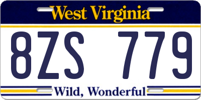 WV license plate 8ZS779