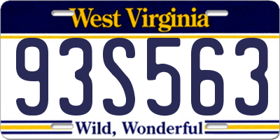 WV license plate 93S563