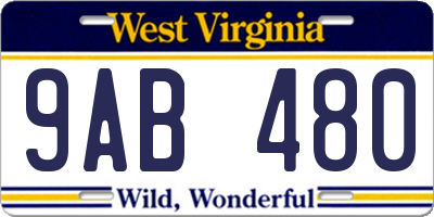 WV license plate 9AB480