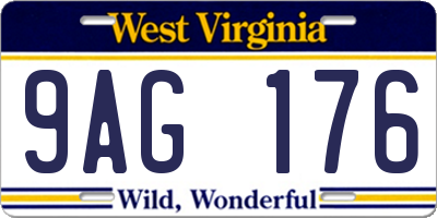 WV license plate 9AG176