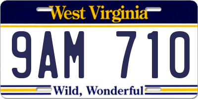 WV license plate 9AM710