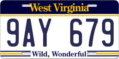 WV license plate 9AY679
