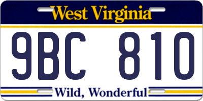 WV license plate 9BC810