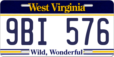WV license plate 9BI576
