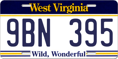 WV license plate 9BN395