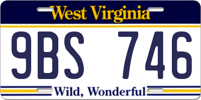 WV license plate 9BS746