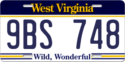 WV license plate 9BS748