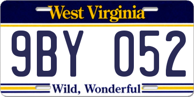 WV license plate 9BY052