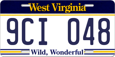 WV license plate 9CI048