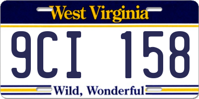 WV license plate 9CI158