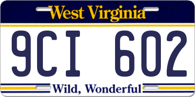 WV license plate 9CI602