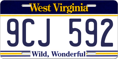 WV license plate 9CJ592