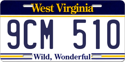 WV license plate 9CM510