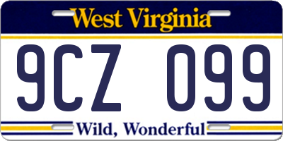 WV license plate 9CZ099