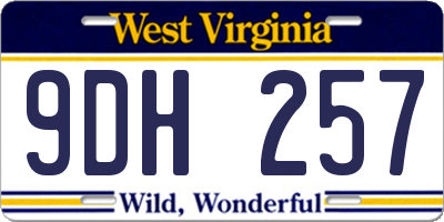 WV license plate 9DH257