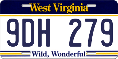WV license plate 9DH279
