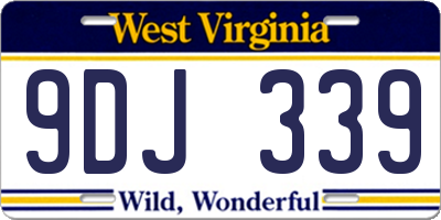 WV license plate 9DJ339