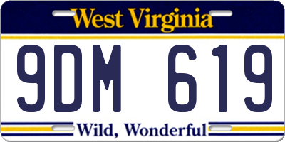 WV license plate 9DM619