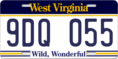 WV license plate 9DQ055