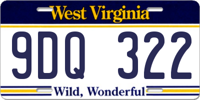 WV license plate 9DQ322