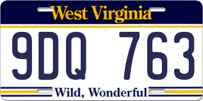WV license plate 9DQ763