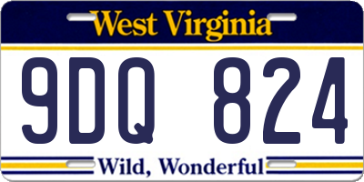 WV license plate 9DQ824