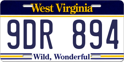 WV license plate 9DR894