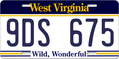 WV license plate 9DS675
