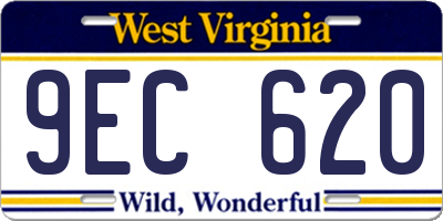 WV license plate 9EC620