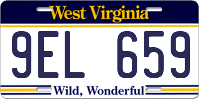 WV license plate 9EL659