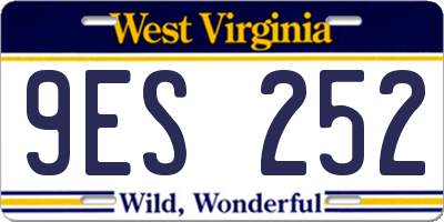 WV license plate 9ES252