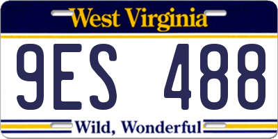 WV license plate 9ES488