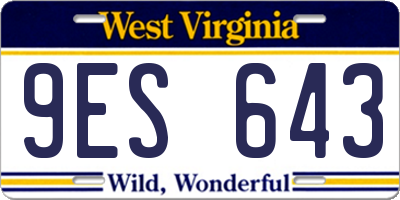 WV license plate 9ES643