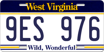 WV license plate 9ES976