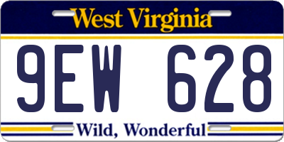 WV license plate 9EW628