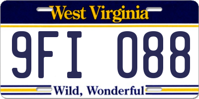 WV license plate 9FI088